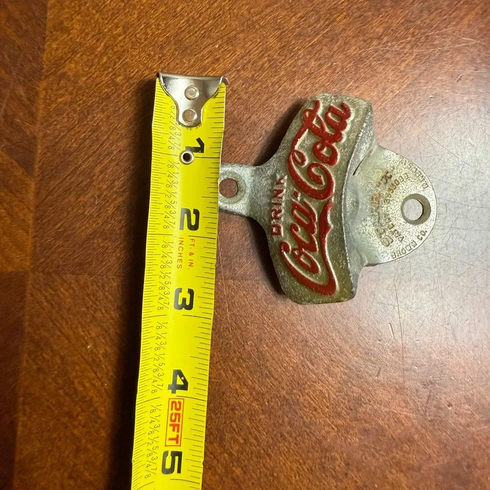 vintage coca cola wall mount bottle opener cast iron starr x brown co‎ usa 1920s